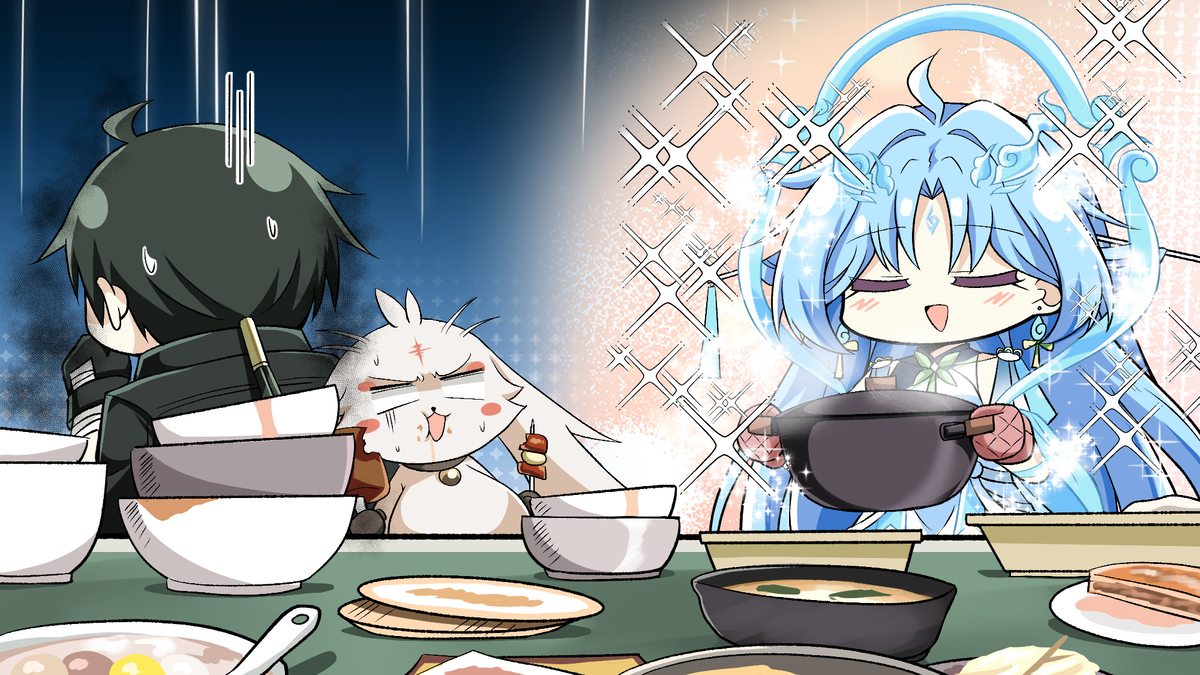 This is a pixiv picture whose title is 할머니...저 배불러요....