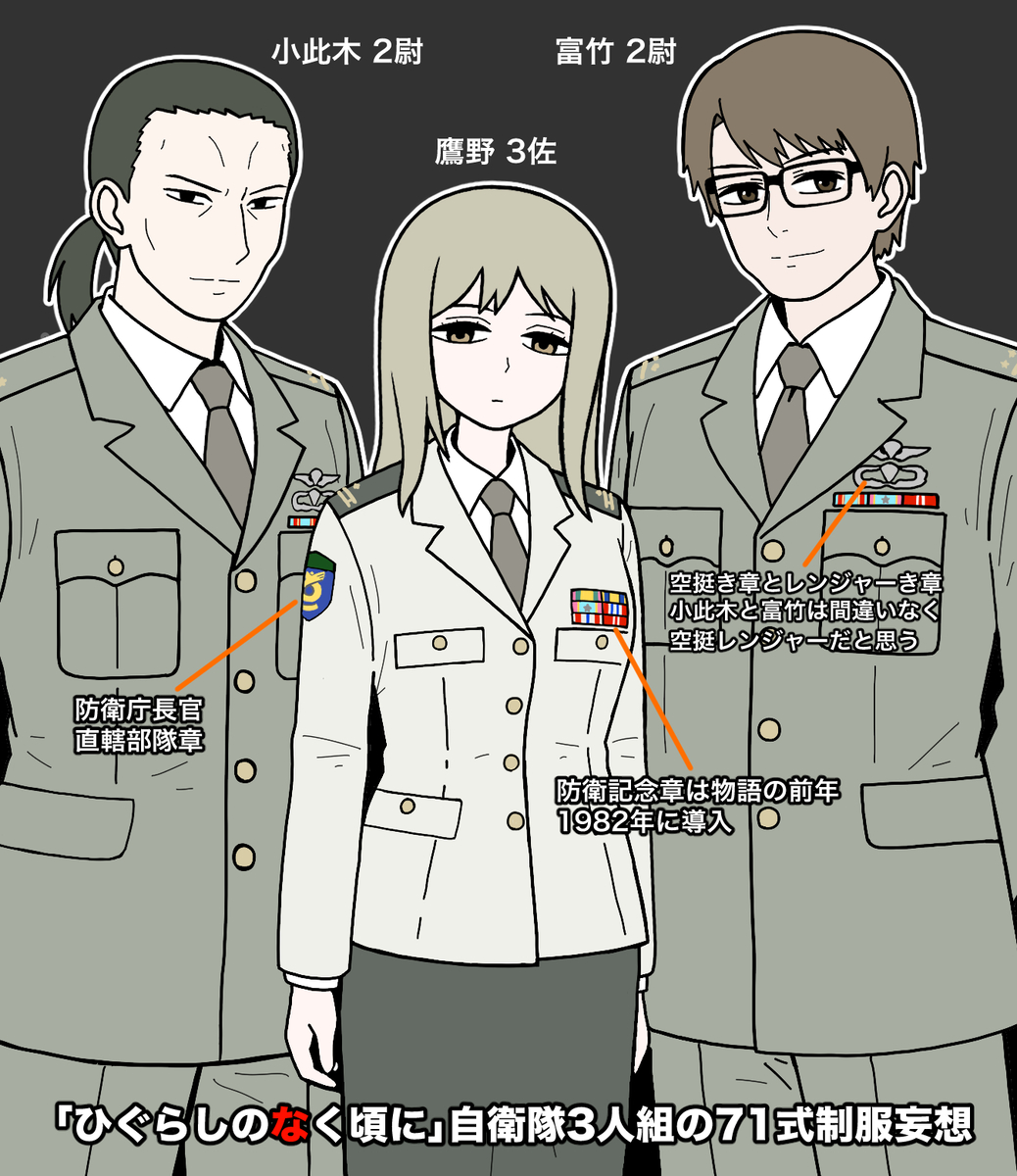 This is a pixiv picture whose title is ひぐらしのなく頃に（ネタバレ）制服妄想.