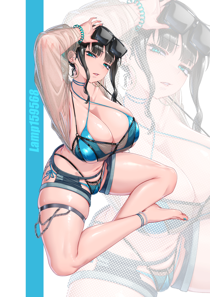This is a pixiv picture whose title is 水著😎🩵💙.