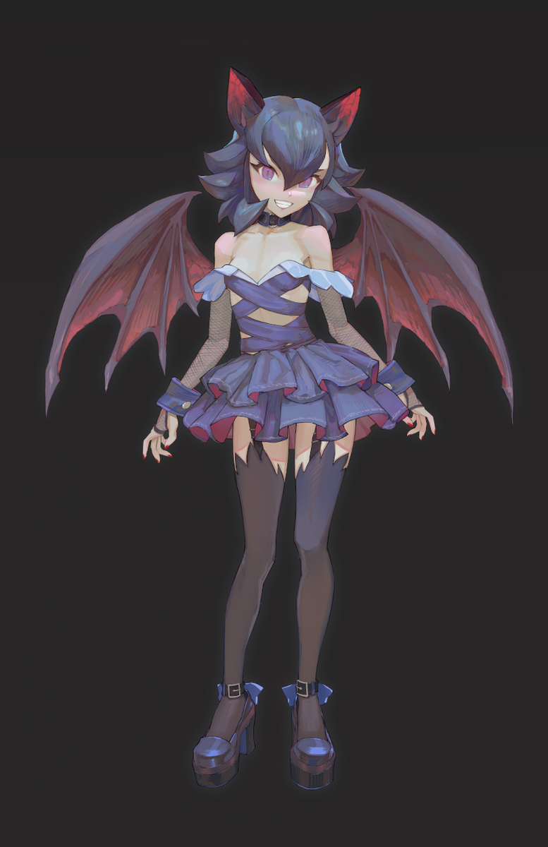 This is a pixiv picture whose title is 蝙蝠娘.