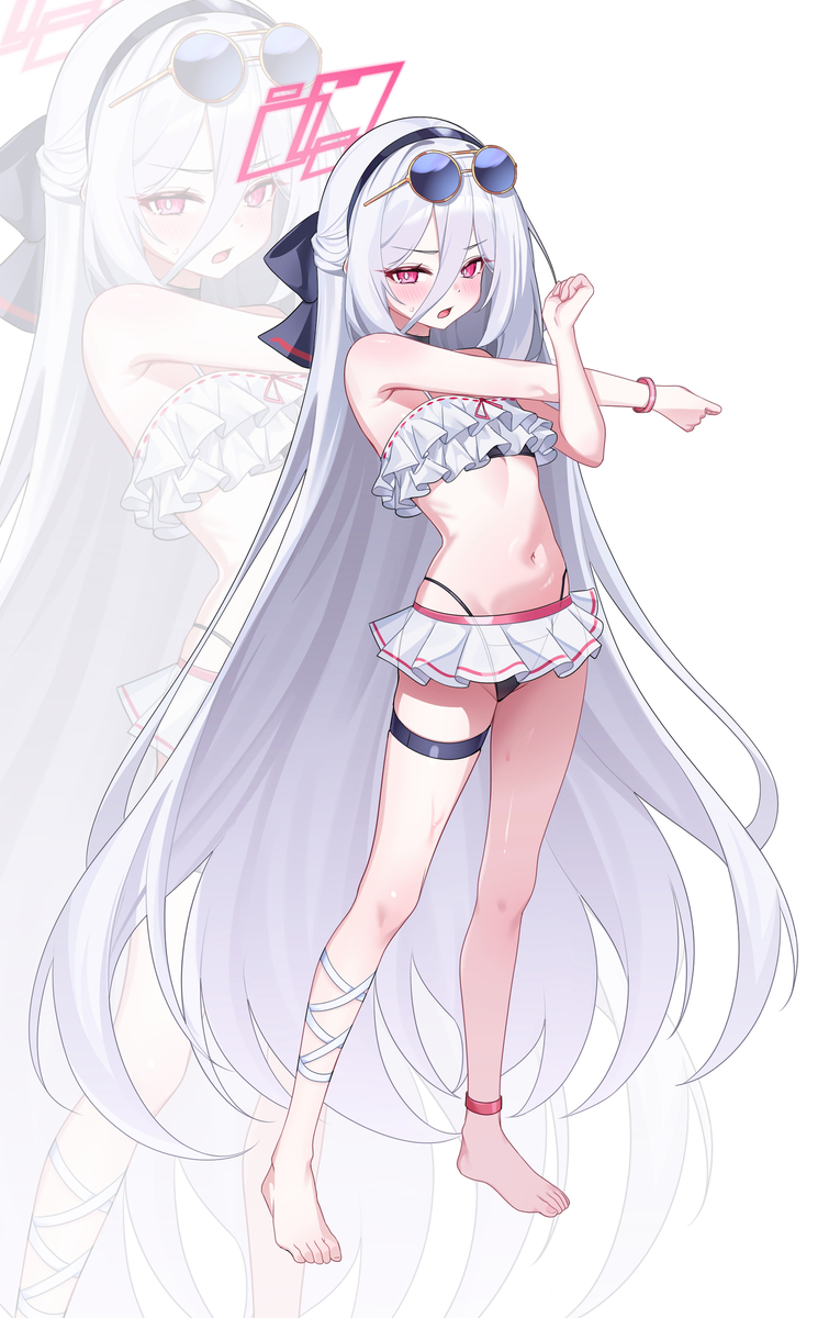 This is a pixiv picture whose title is ケイswimsuit 🩷💦.