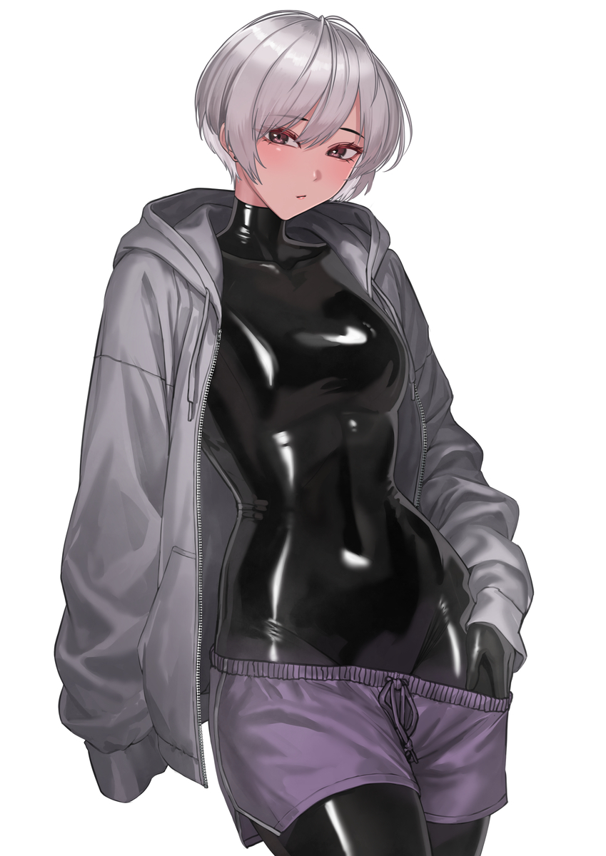 This is a pixiv picture whose title is ぴっちりとパーカーと.