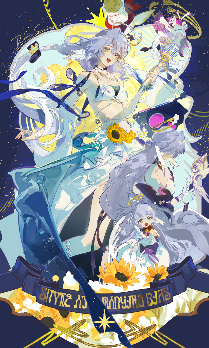 This is a pixiv picture whose title is 明星小鸟海报🩵.