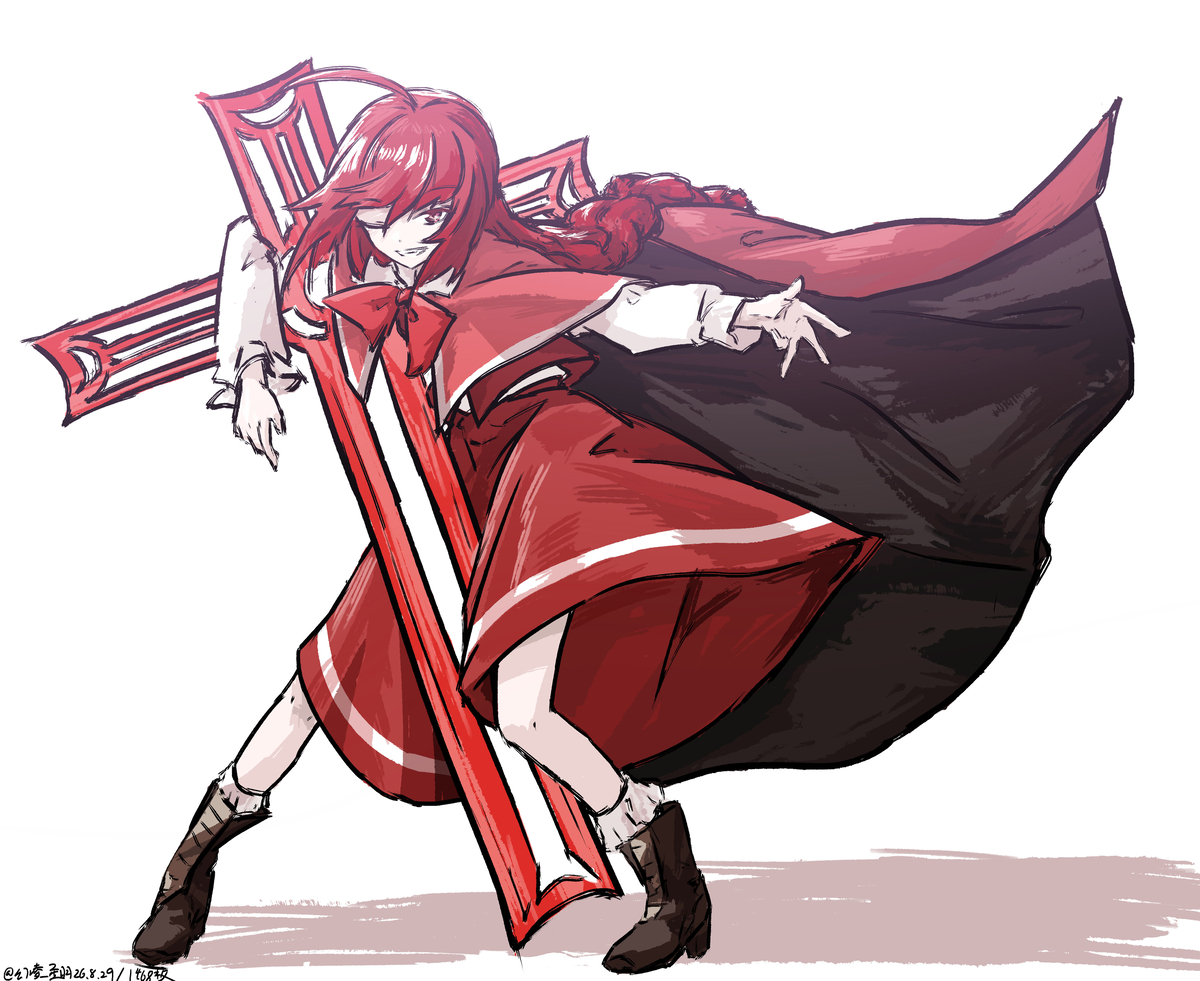 This is a pixiv picture whose title is 【落書】旧作 岡崎夢美 喂.