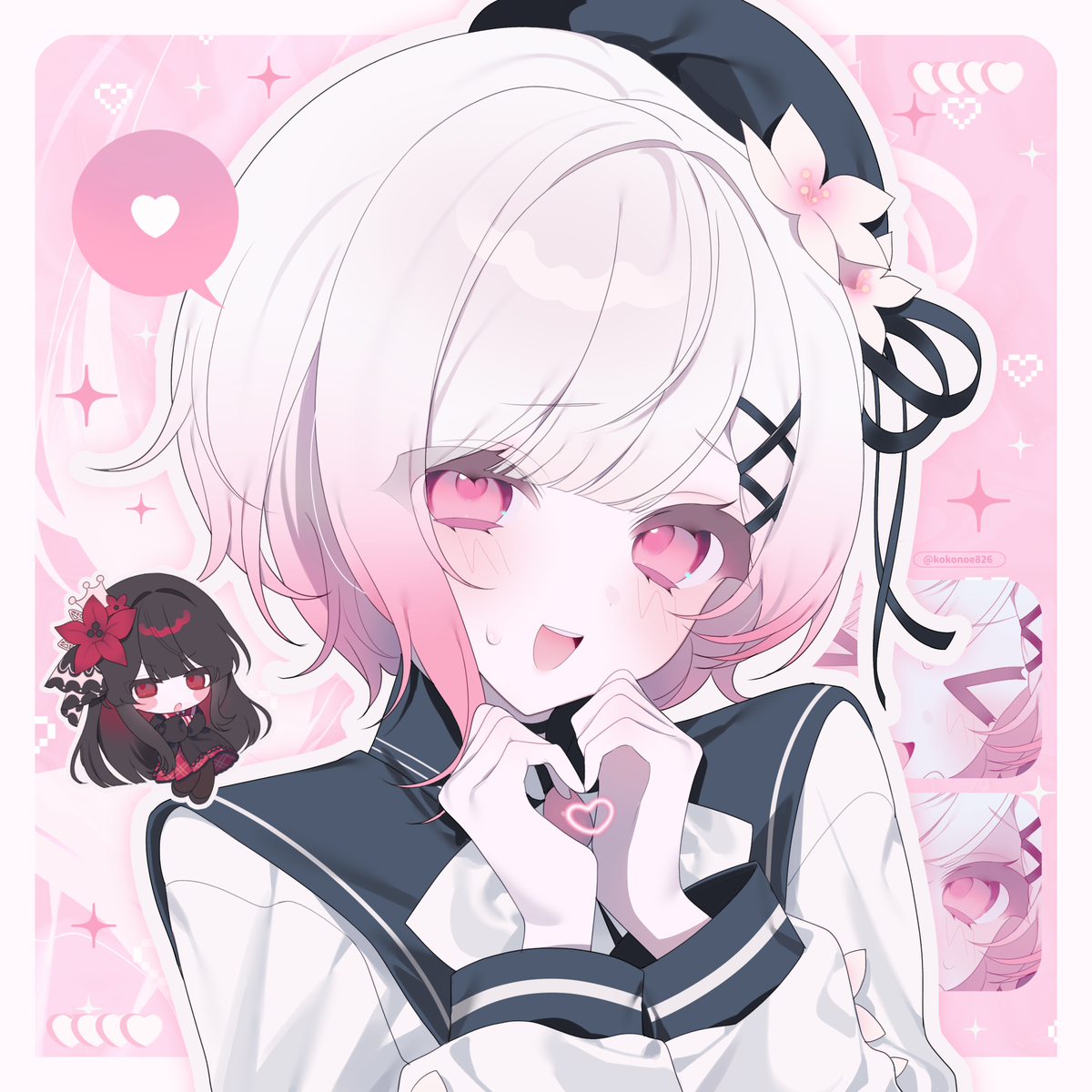 This is a pixiv picture whose title is ヒロエマ🫶🏻🫰🏻.