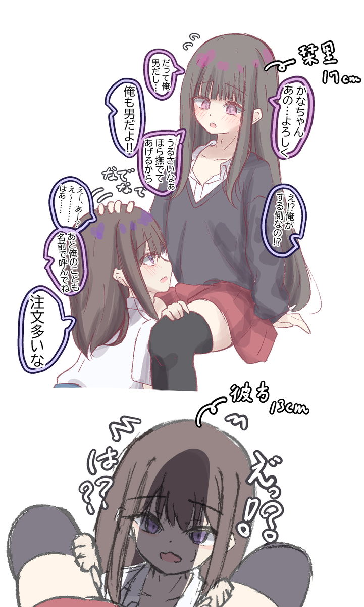 This is a pixiv picture whose title is 流されやすい二人3.