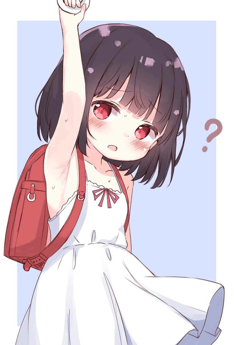 This is a pixiv picture whose title is つり革に掴まっている琉奈ちゃん.