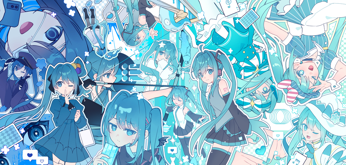 This is a pixiv picture whose title is 初音ミク19th Anniversary.