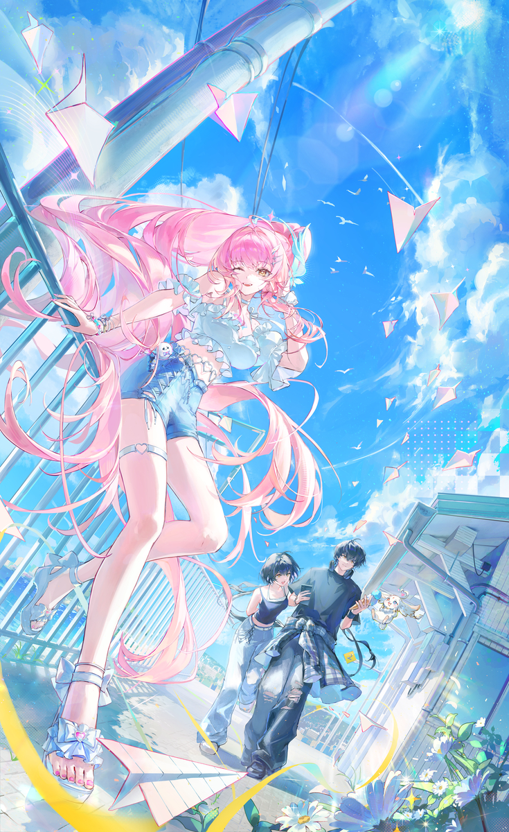 This is a pixiv picture whose title is 夏休み.