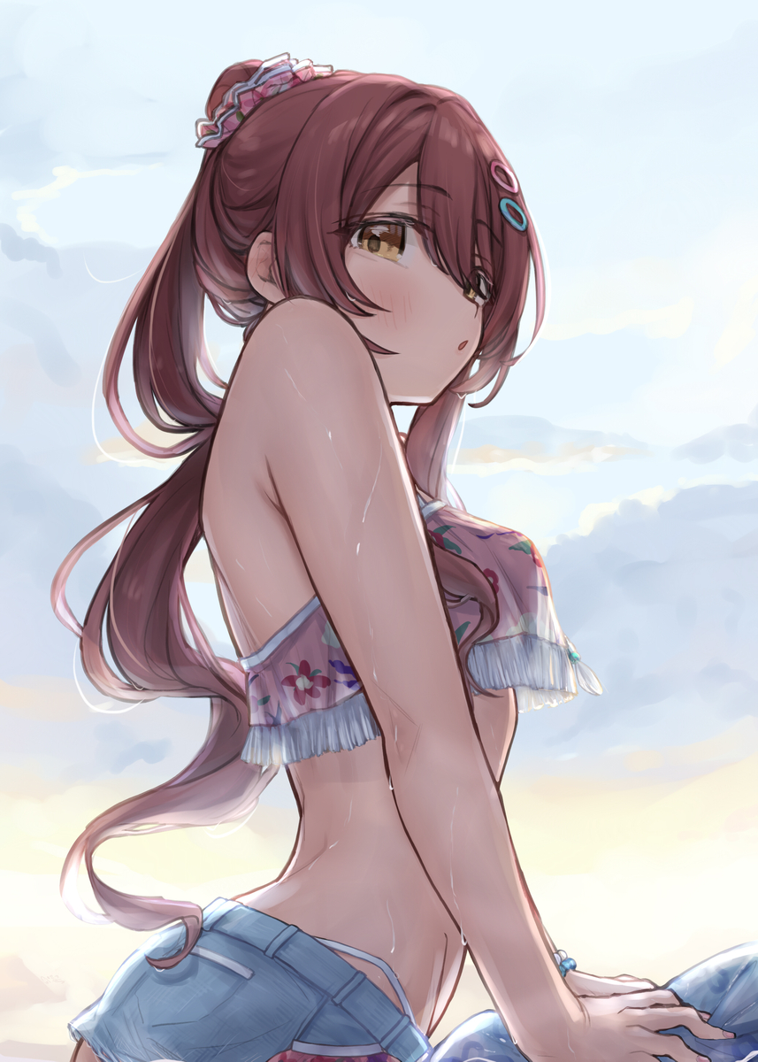 This is a pixiv picture whose title is 水着甜花ちゃん！！！！！.