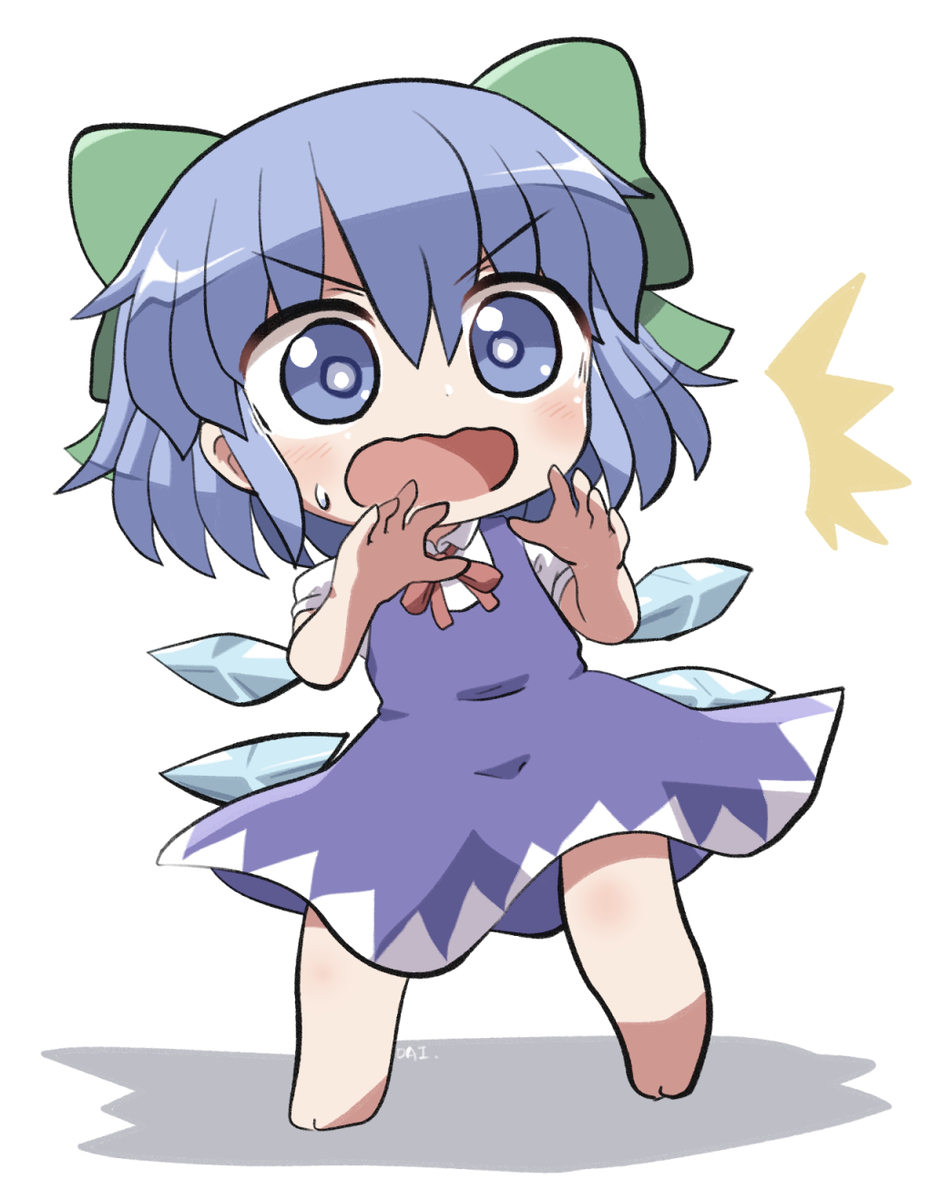 This is a pixiv picture whose title is 驚愕のチルノちゃん.