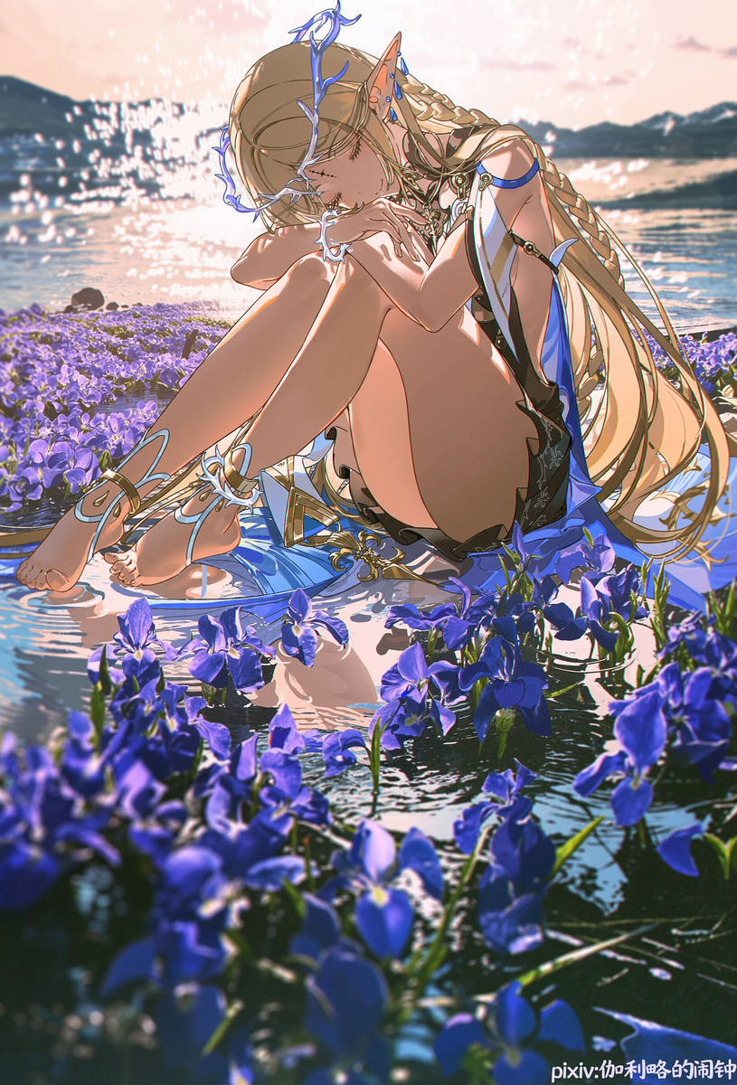 This is a pixiv picture whose title is 鸢尾花少女的甜梦.