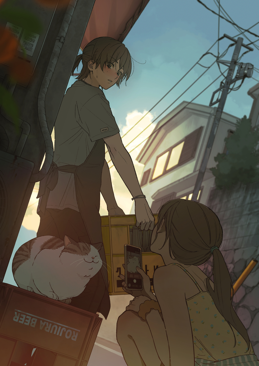 This is a pixiv picture whose title is 夏休み最後に夏の君に会えた.