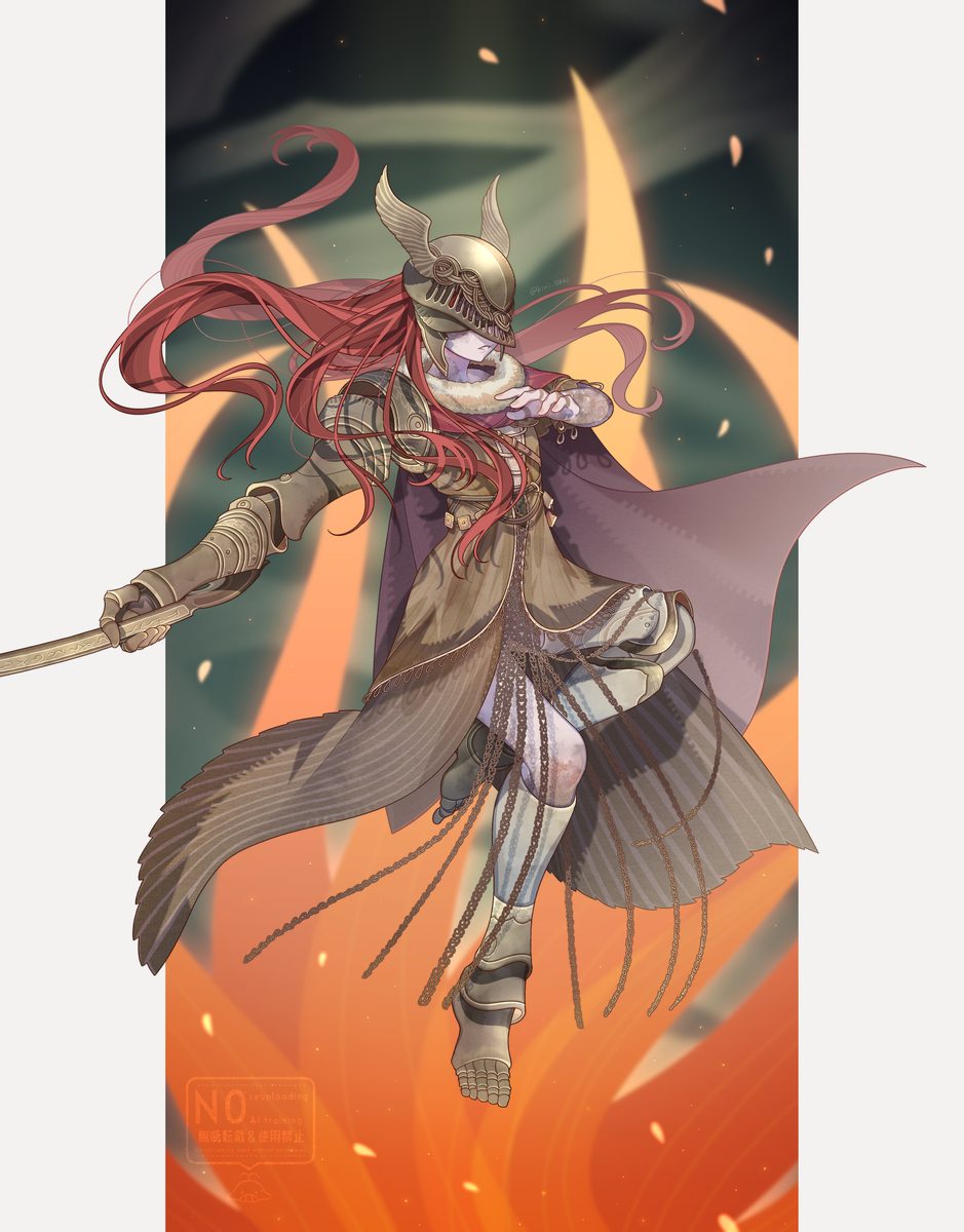 This is a pixiv picture whose title is ミケラの刃、マレニア.