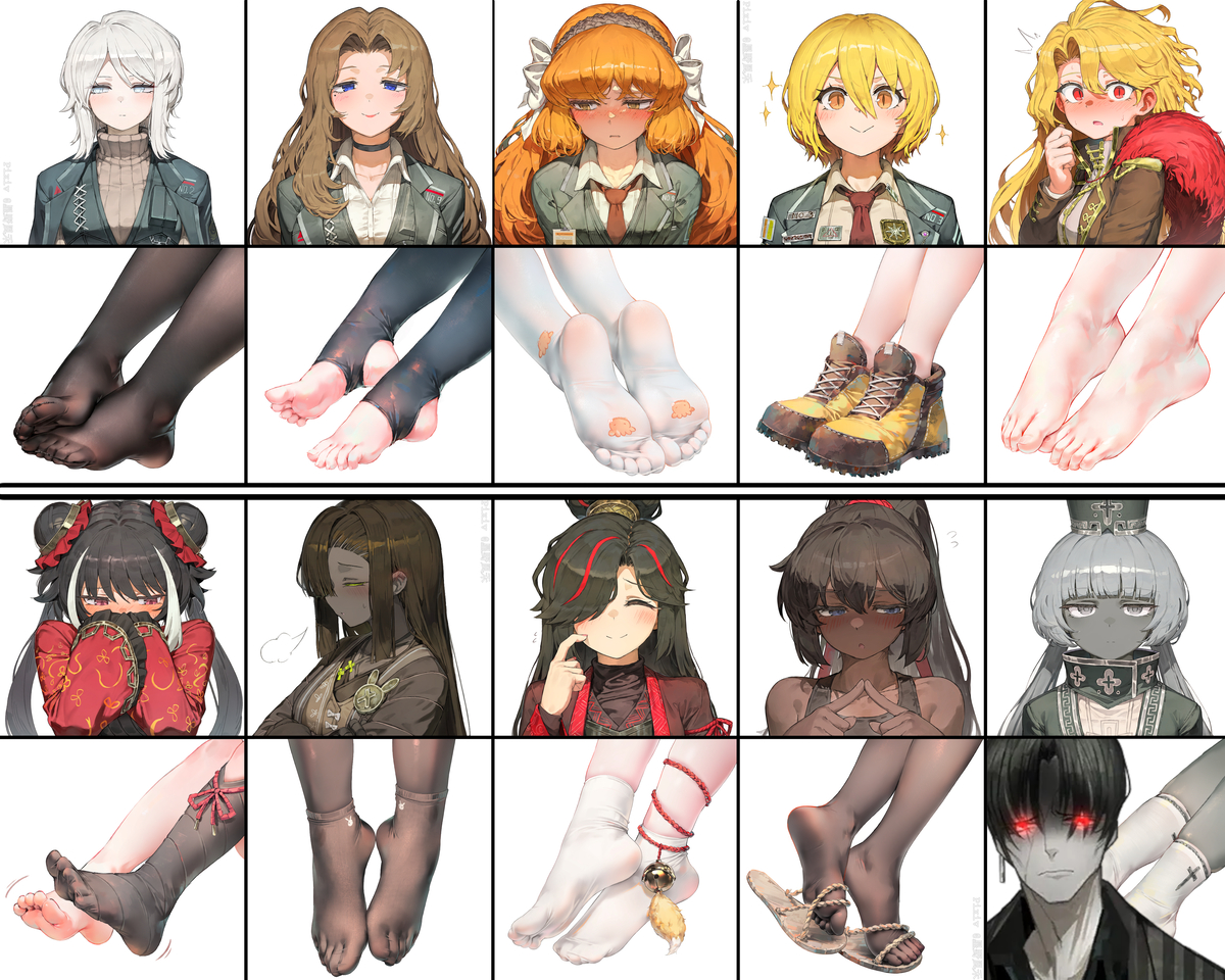 This is a pixiv picture whose title is 鉴赏巴士热门十双足.