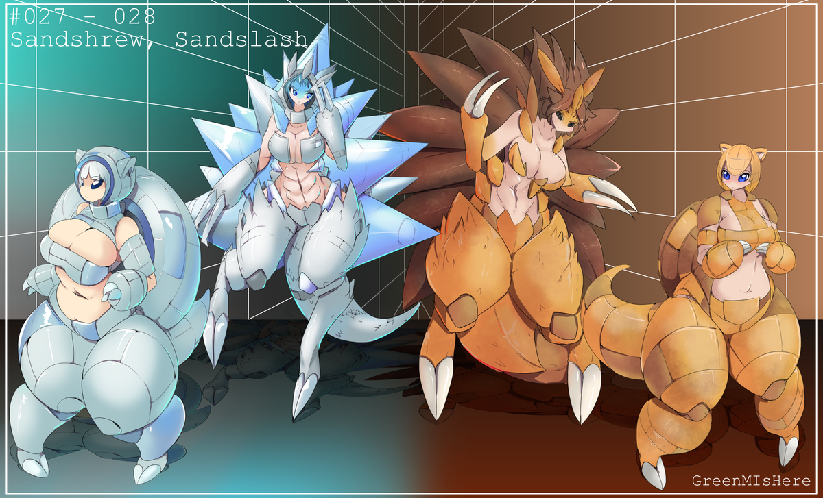 This is a pixiv picture whose title is Sandslash Line.