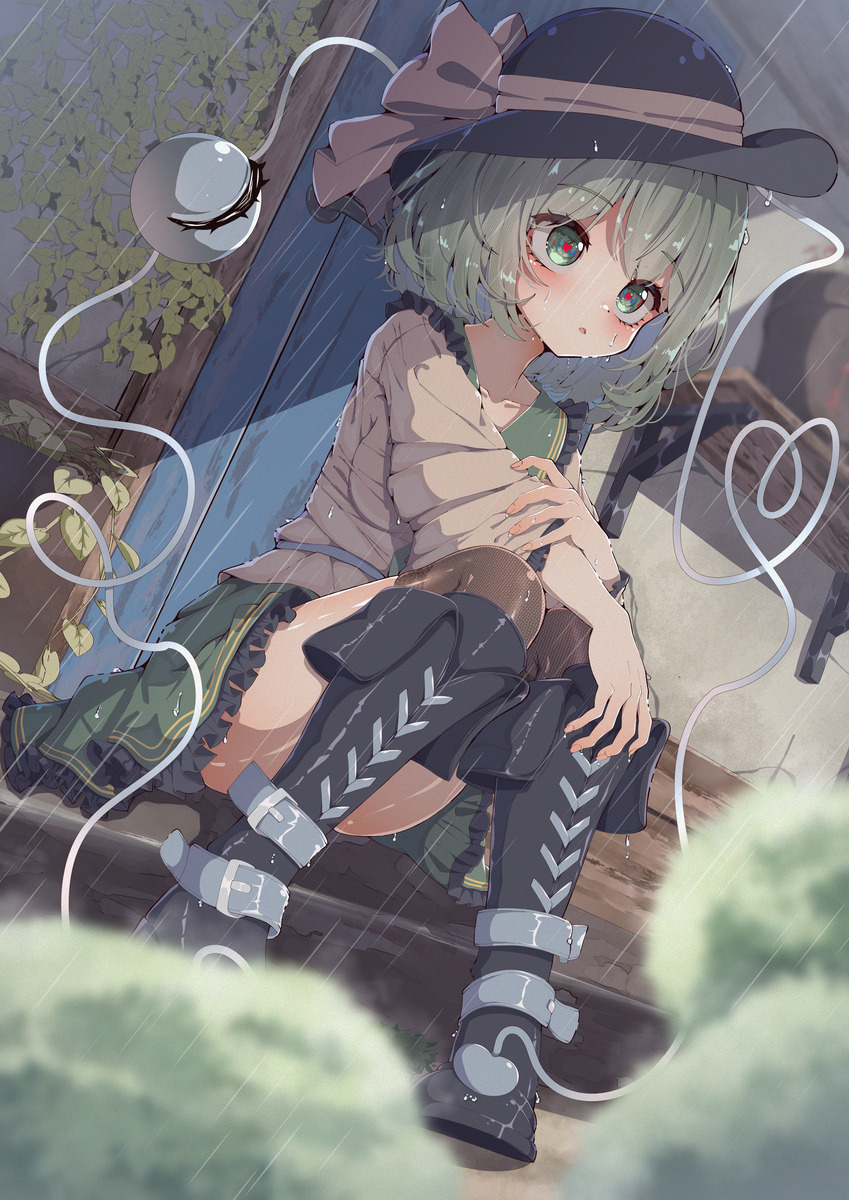 This is a pixiv picture whose title is 雨宿りこいしちゃん.