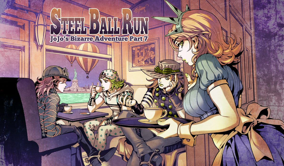 This is a pixiv picture whose title is Steel Ball Run.