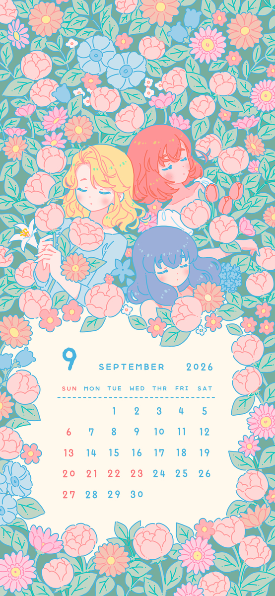 This is a pixiv picture whose title is 9月のカレンダー.