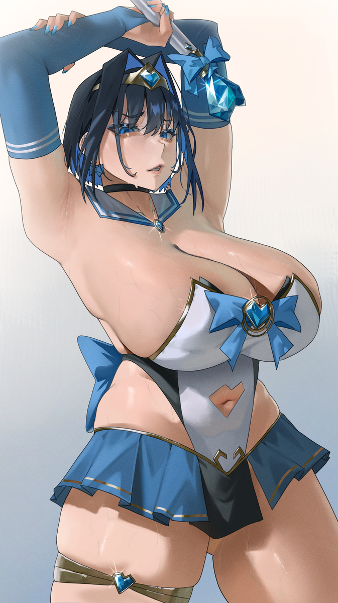 This is a pixiv picture whose title is Magical Girl, Kronii.