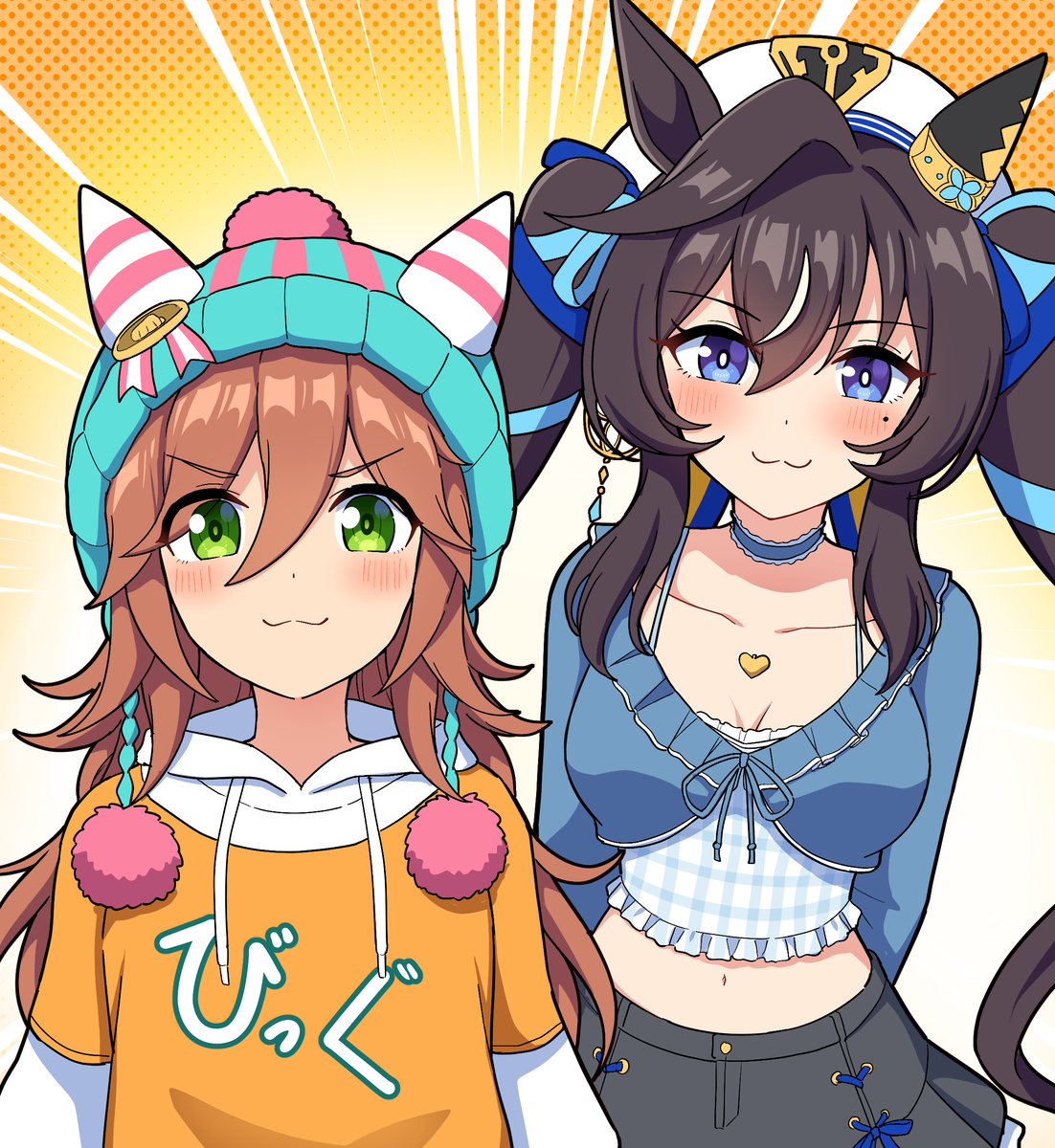 This is a pixiv picture whose title is 中等部と高等部の「ω」口.