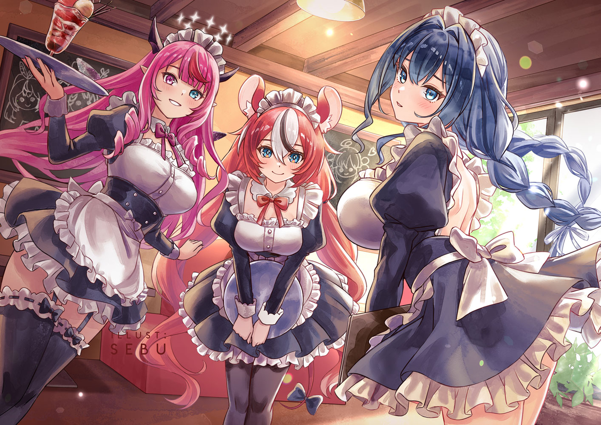 This is a pixiv picture whose title is Promise Maid Cafe.