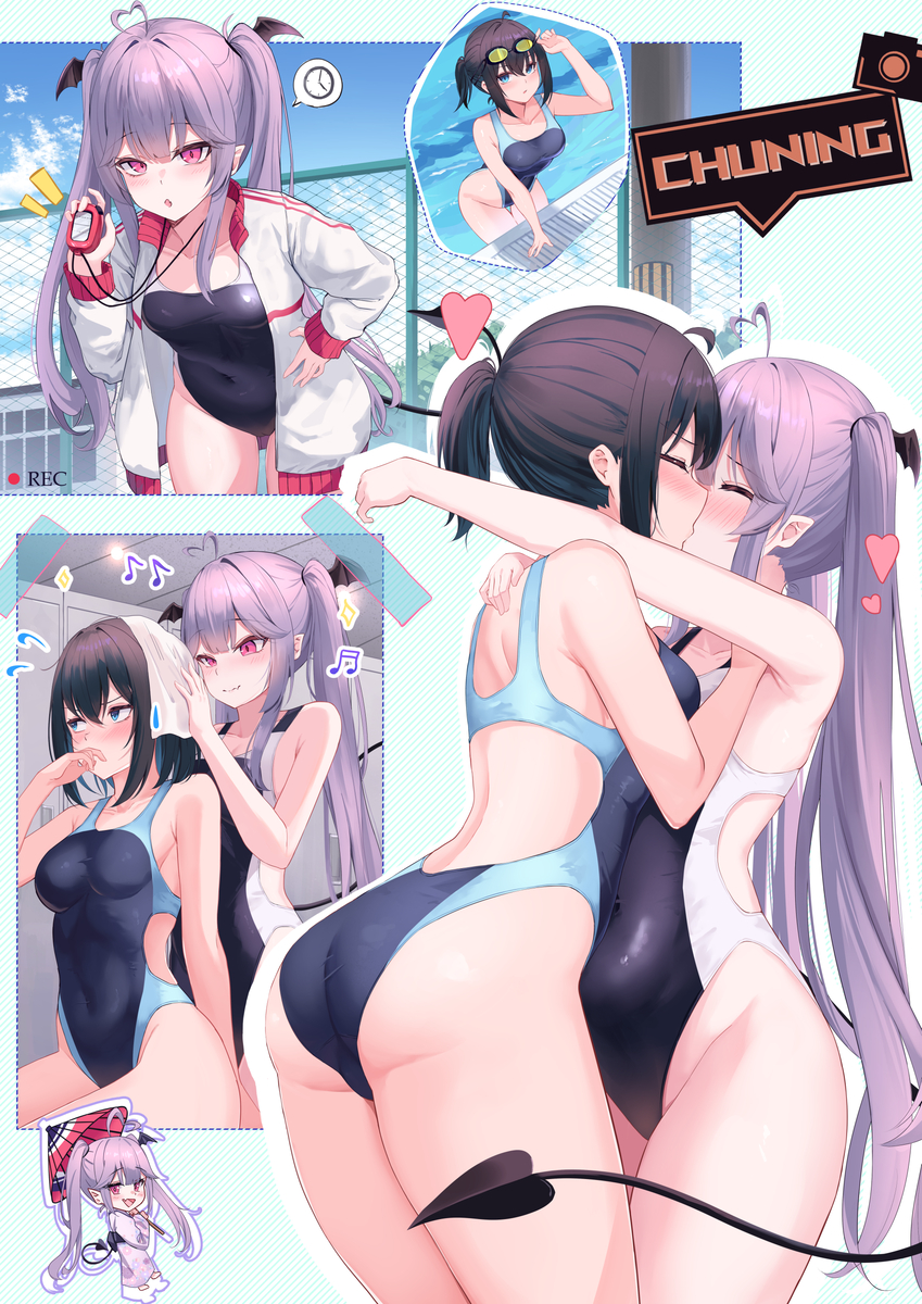 This is a pixiv picture whose title is 夏の思い出🩵💜.