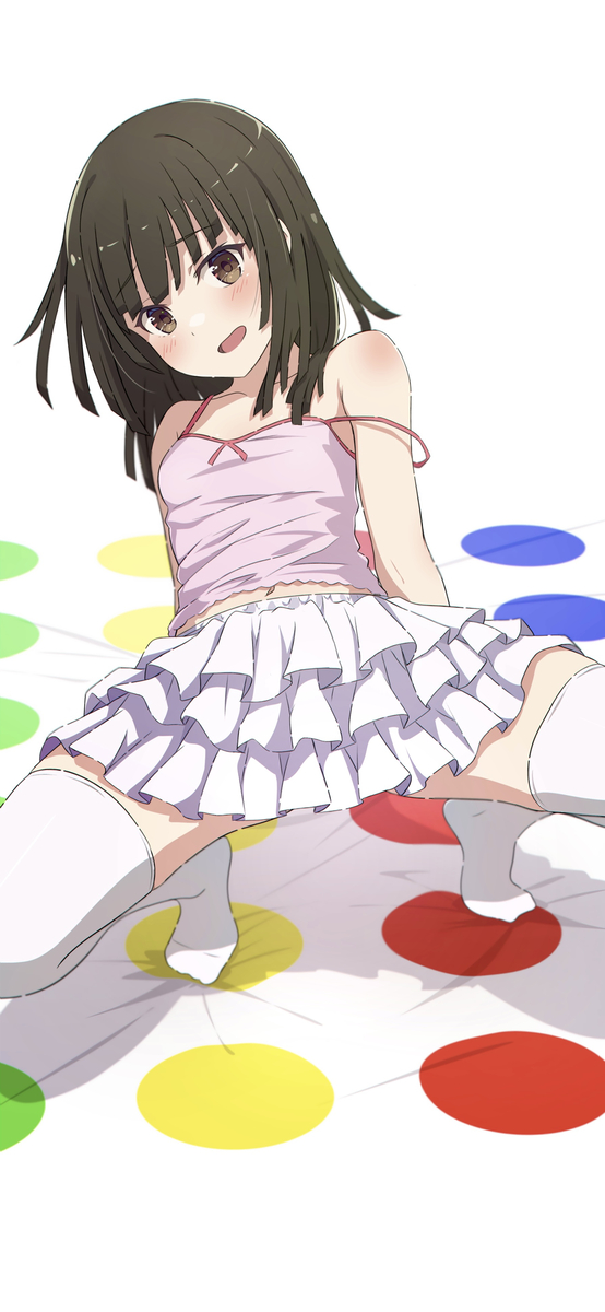 This is a pixiv picture whose title is ツイスター撫子、パンチラ差分.