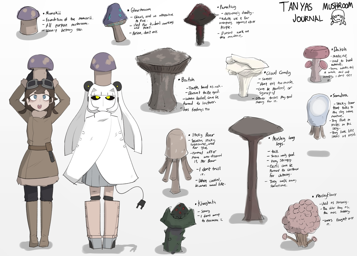 This is a pixiv picture whose title is Mushrooms! New OCs! DEATH GOD!!!.