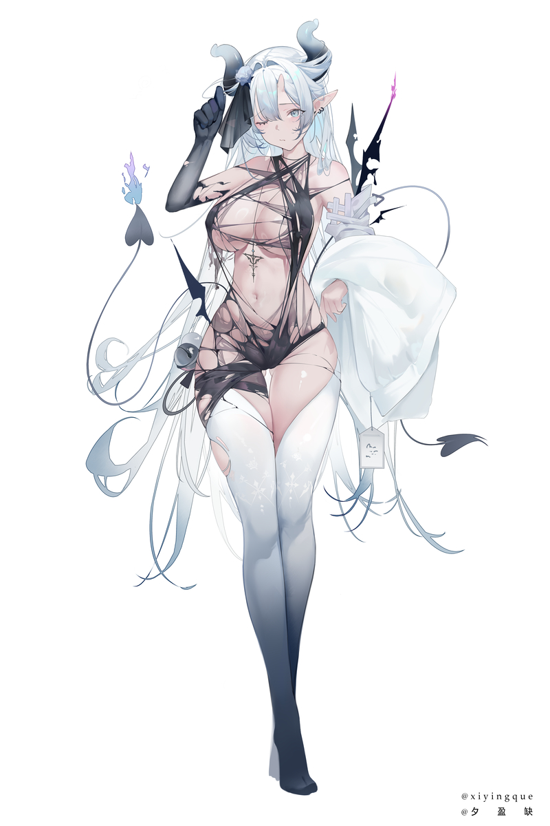 This is a pixiv picture whose title is 恶魔牛娘（？）.