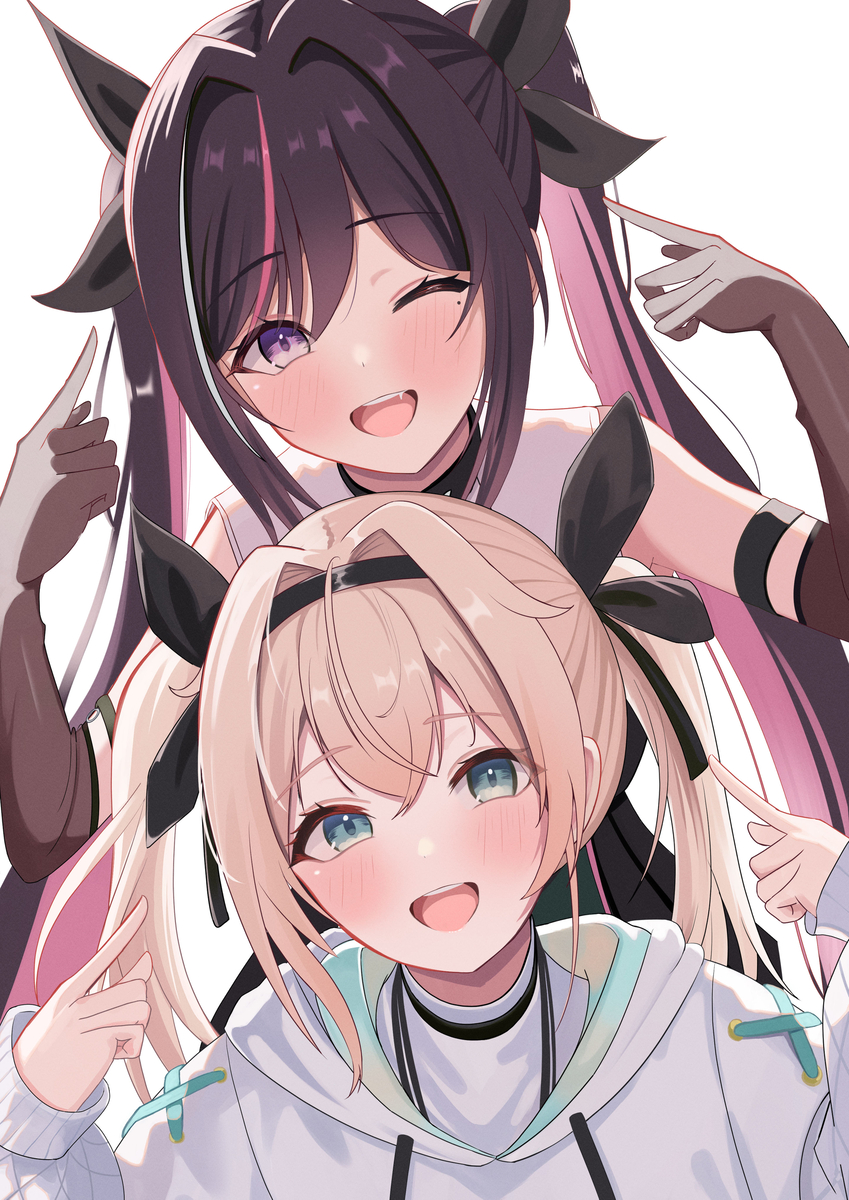 This is a pixiv picture whose title is おそろいツインテール.