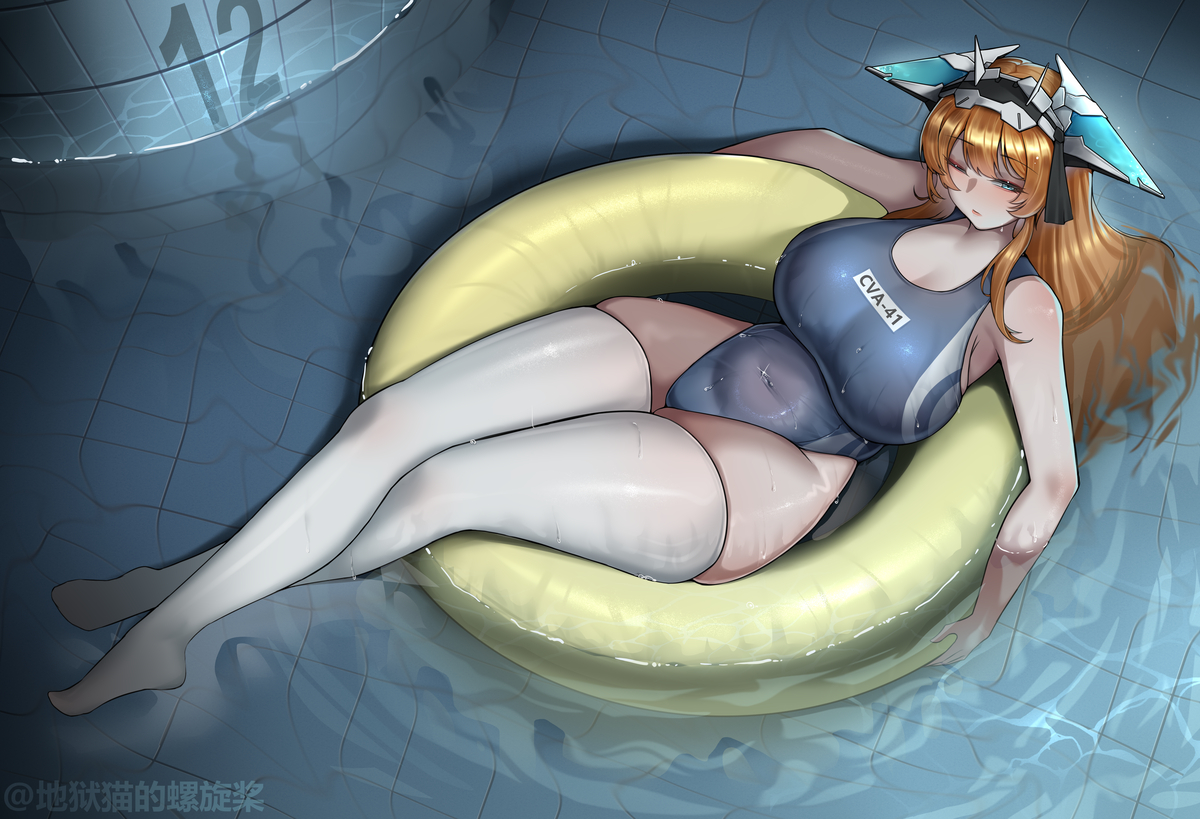 This is a pixiv picture whose title is 12周年贺图 泳装肥岛.