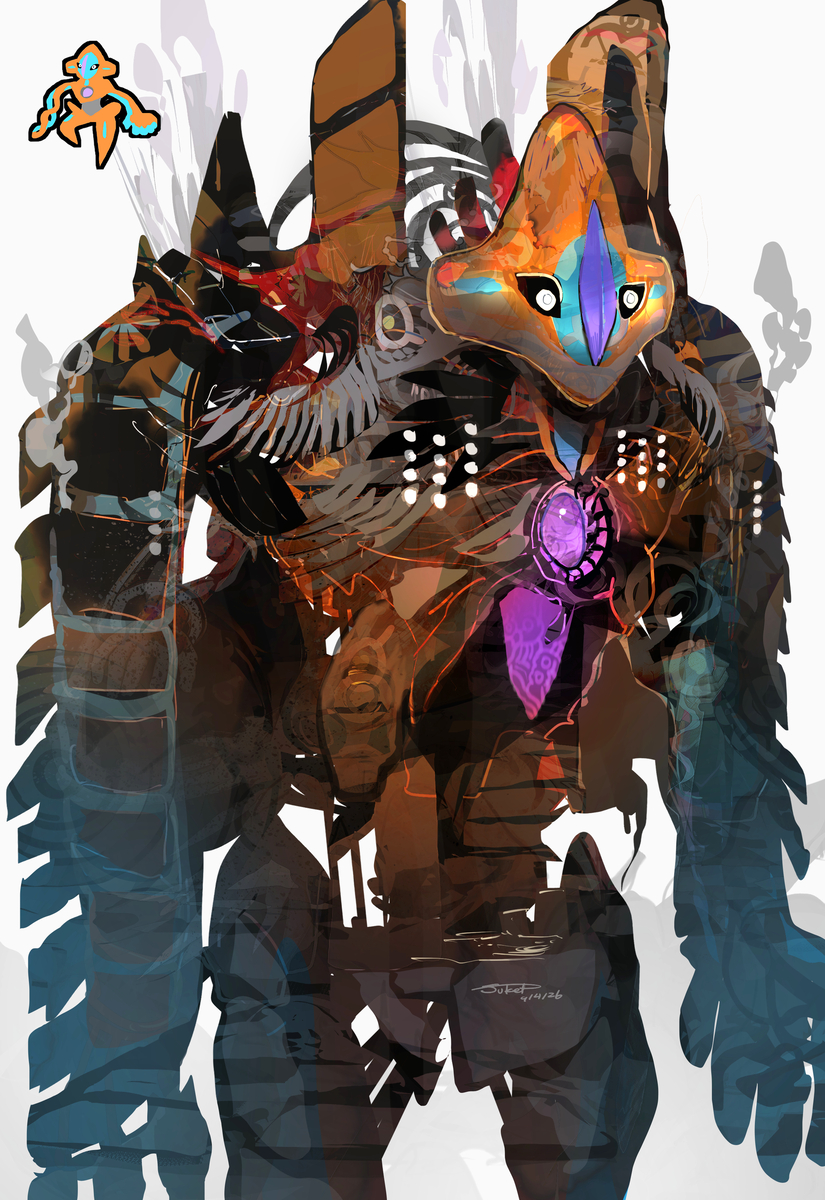 This is a pixiv picture whose title is デオキシスメカ.