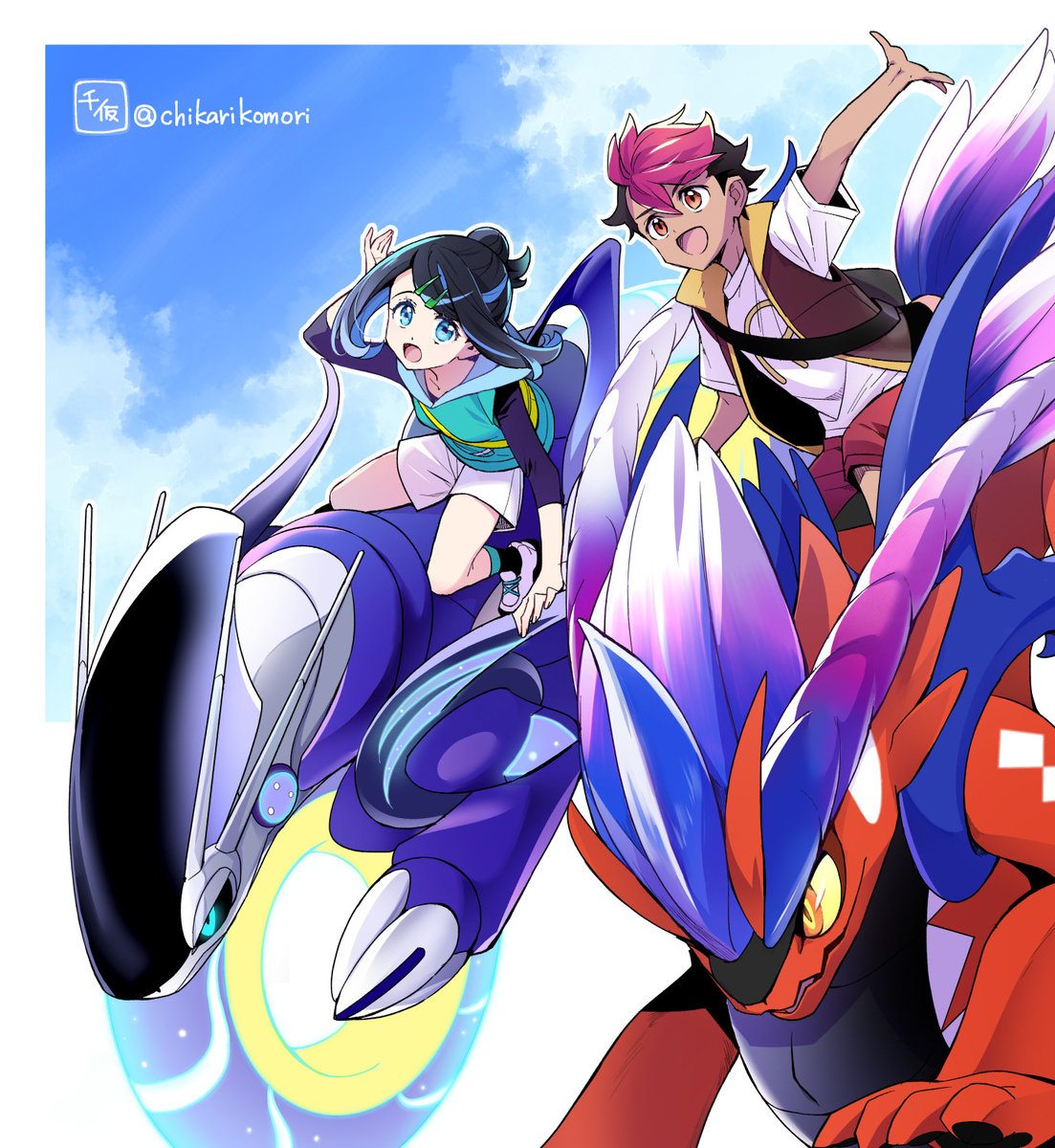 This is a pixiv picture whose title is リコロイとミライドンとコライドン.