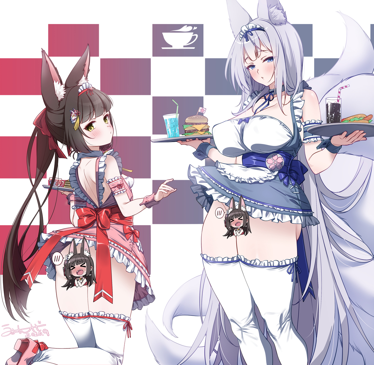 This is a pixiv picture whose title is 長門＆信濃.