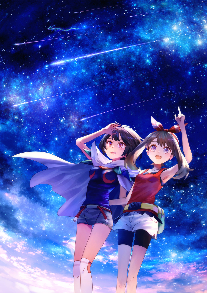 This is a pixiv picture whose title is シシコ座流星群に、願いを込めて.