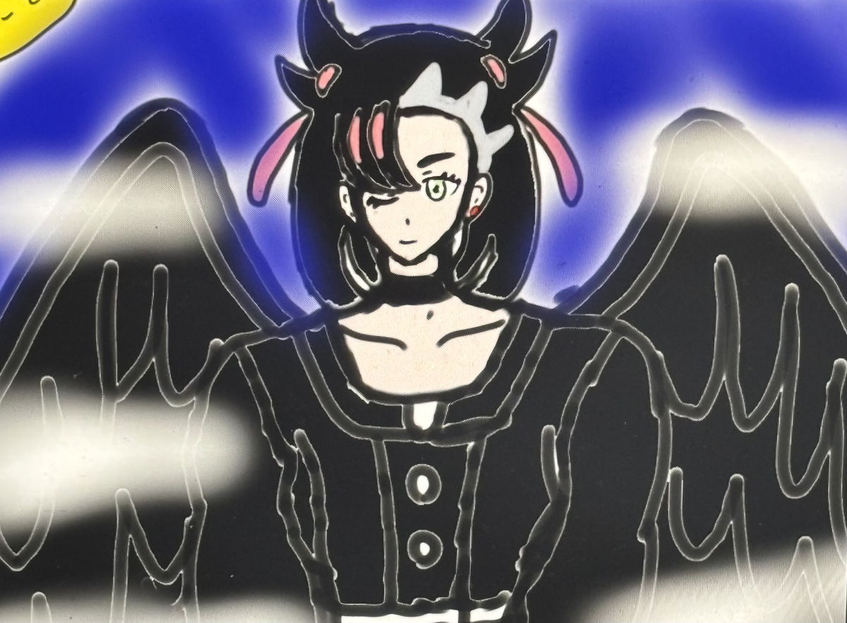 This is a pixiv picture whose title is 黒天使・マリィ🖤🪽👼🪽🖤.