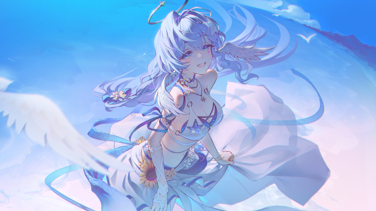 This is a pixiv picture whose title is 夏日与鸟.