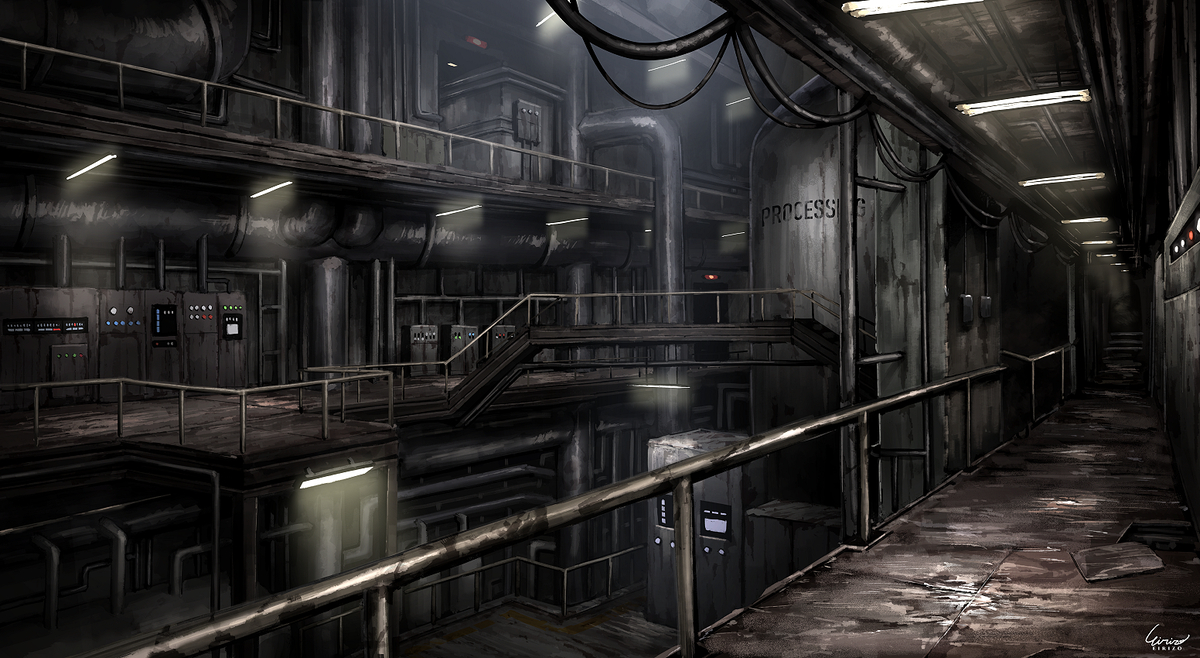 This is a pixiv picture whose title is ブルーヘヴンパーク地下機械室.