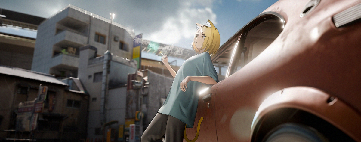 This is a pixiv picture whose title is ヤクねこ.