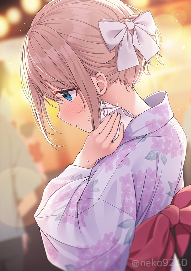This is a pixiv picture whose title is 【第一回】リボン子ちゃんと夏祭りデート.