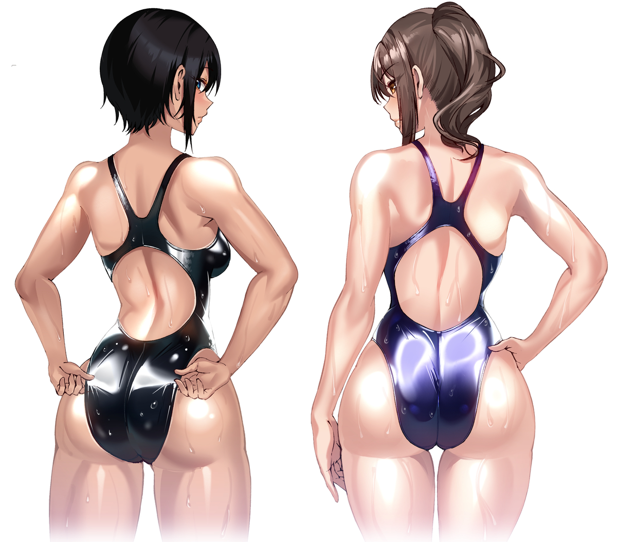 This is a pixiv picture whose title is 競泳水着.