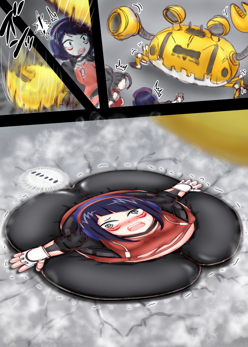 This is a pixiv picture whose title is 👂郎響香と🕗百万百の平面化&箱化.