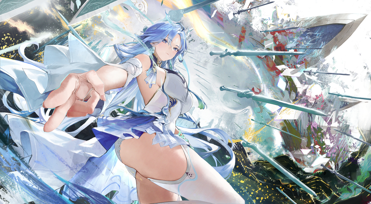 This is a pixiv picture whose title is 清宵.