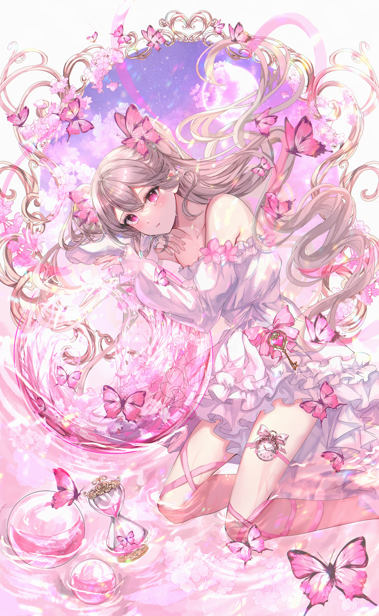 This is a pixiv picture whose title is 春色の蝶は､時を忘れて.