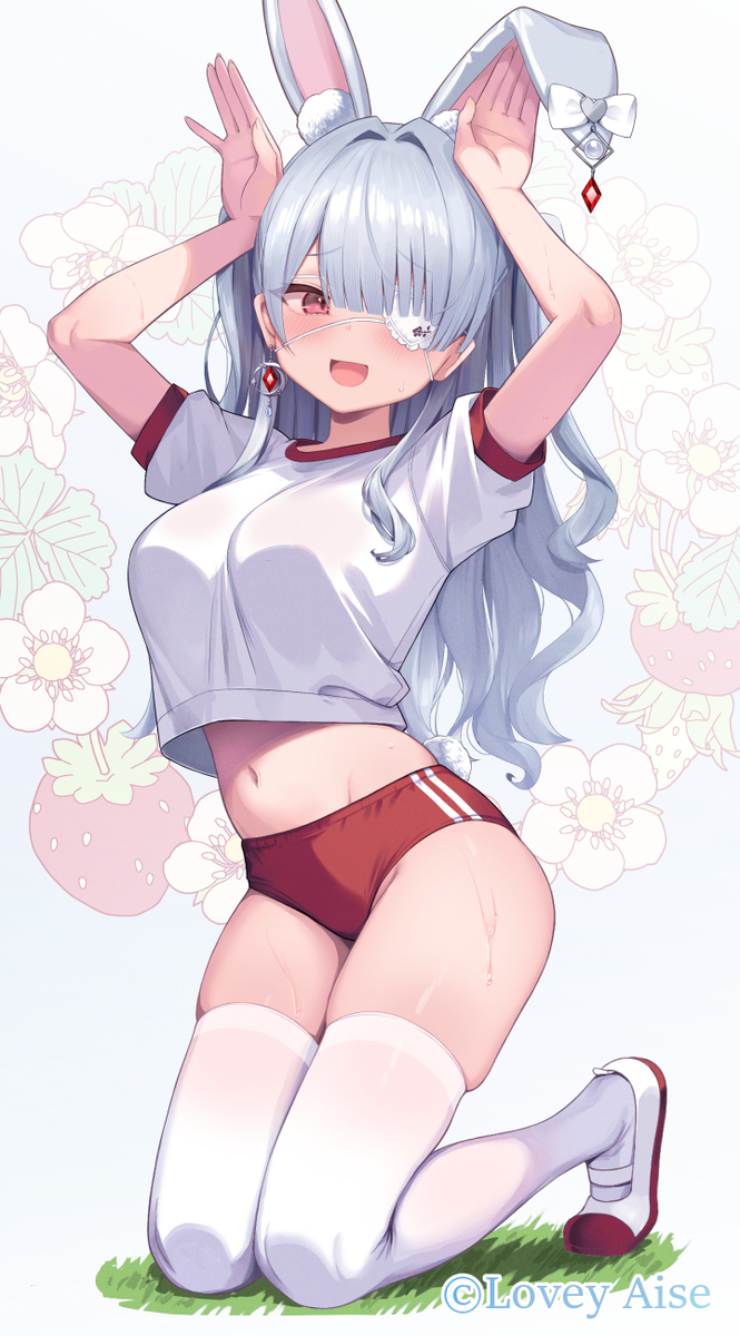 This is a pixiv picture whose title is 【お仕事】体操服らびぃちゃん🤍🐇.