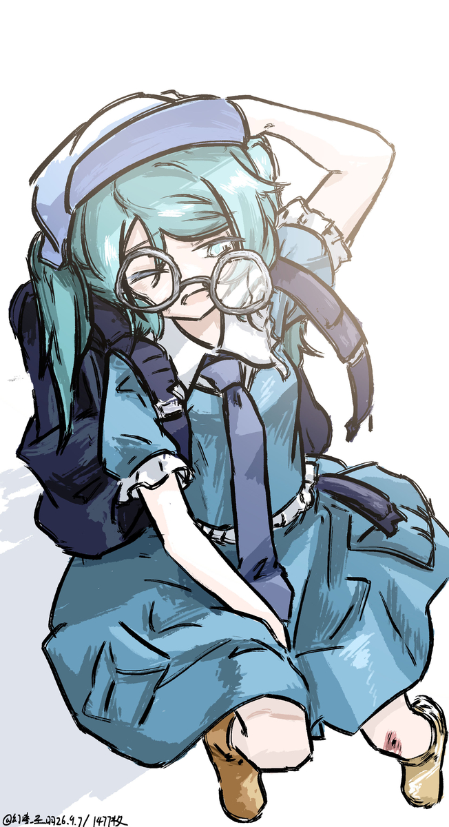 This is a pixiv picture whose title is 【落書】河童 冒.