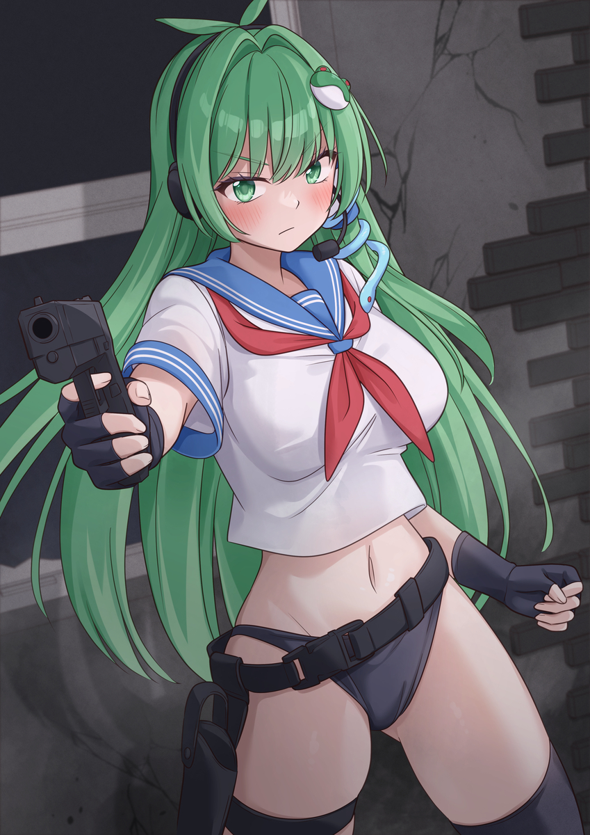 This is a pixiv picture whose title is セーラー服捜査官早苗さん.