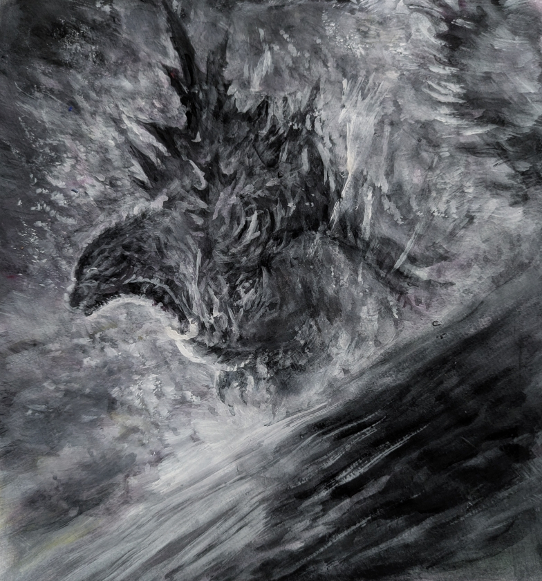 This is a pixiv picture whose title is ゴジラ-0.0、予告編来る！.