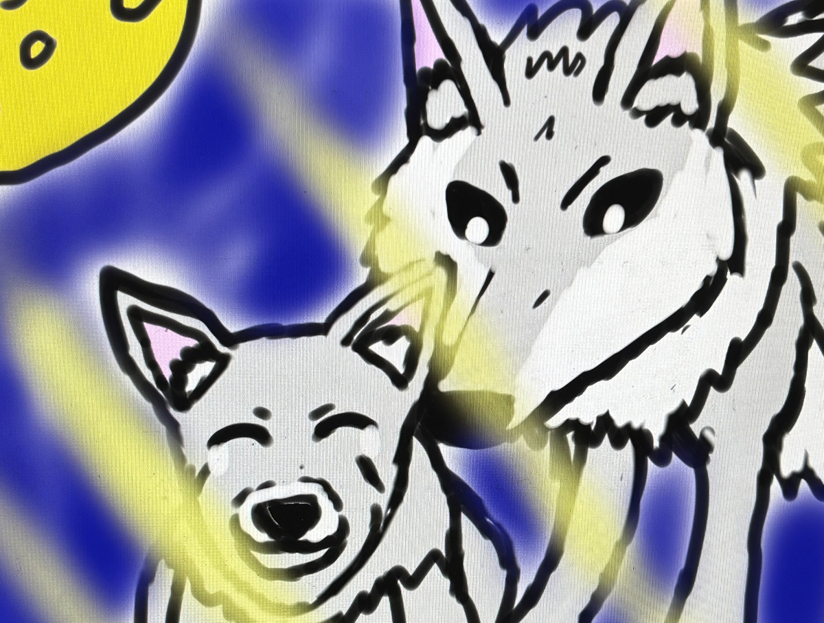 This is a pixiv picture whose title is 狼の親子❤️🐺❤️.
